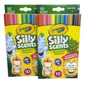 Crayola Silly Scents Washable Markers 10 pack Lot Of 2 Pineapple Watermelon New